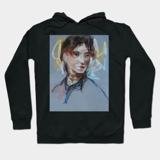 Expressive Girl Portrait Hoodie